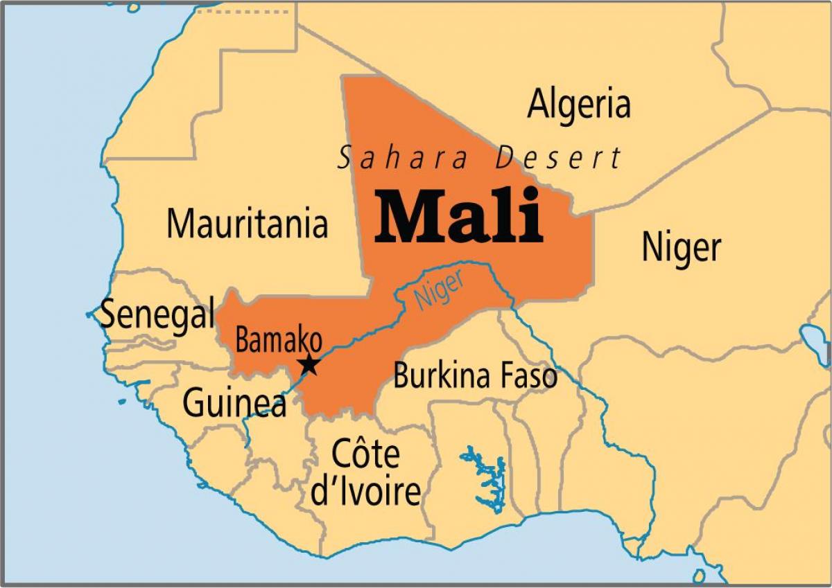 Karte von bamako, Mali