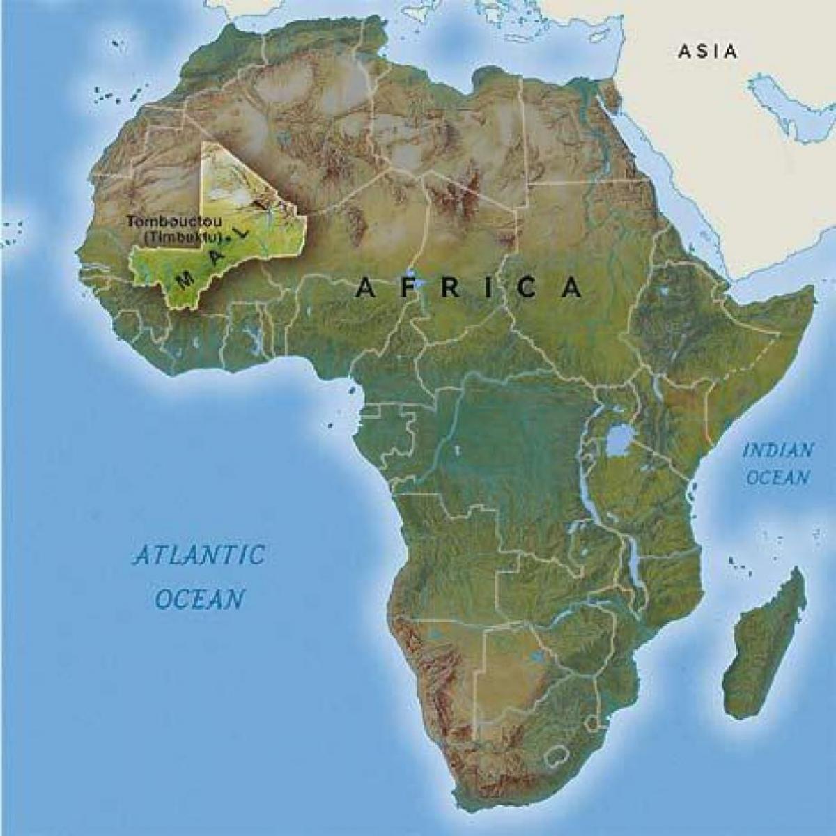 Mali west Afrika-Karte