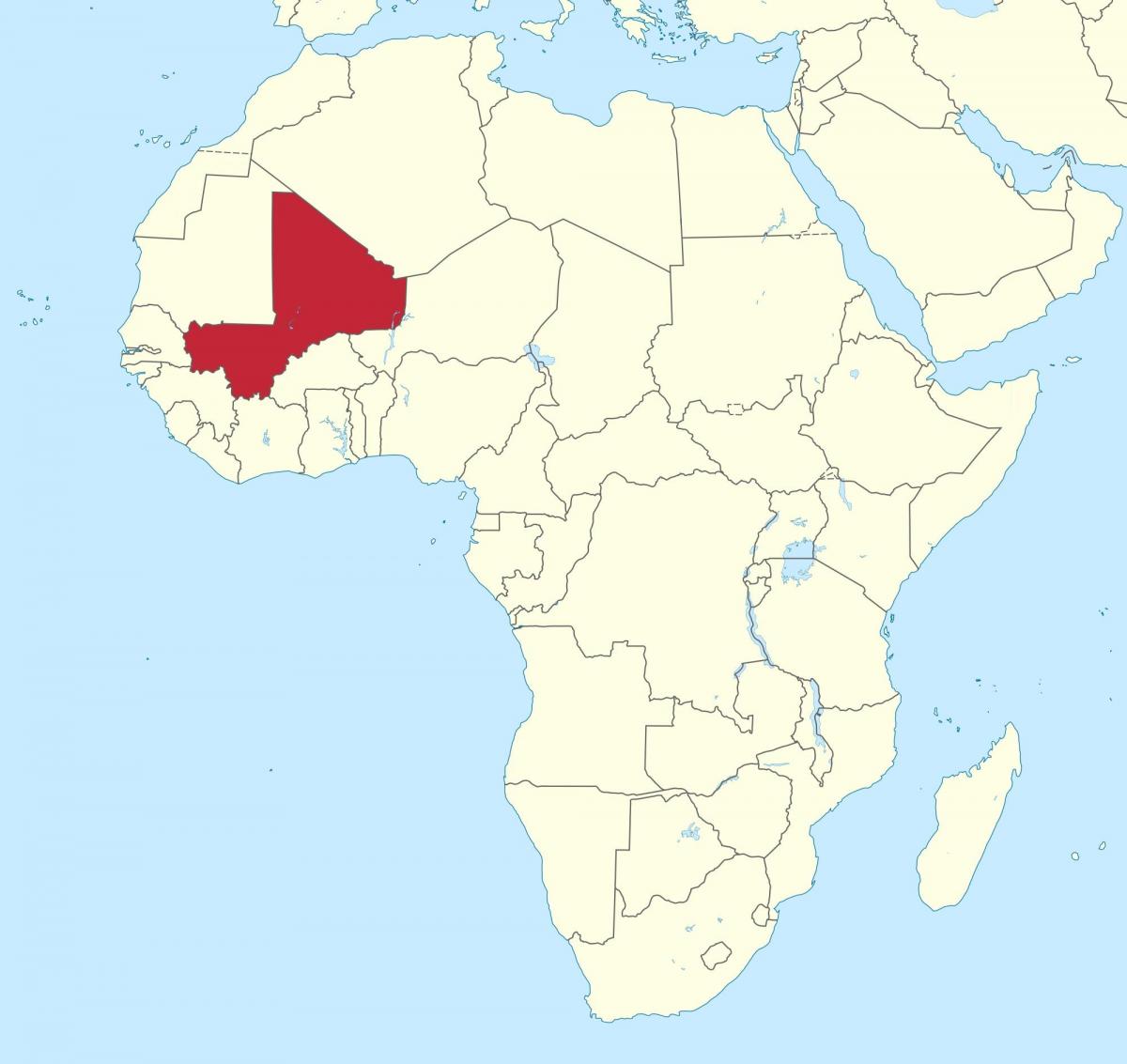 Mali Position auf der Weltkarte anzeigen
