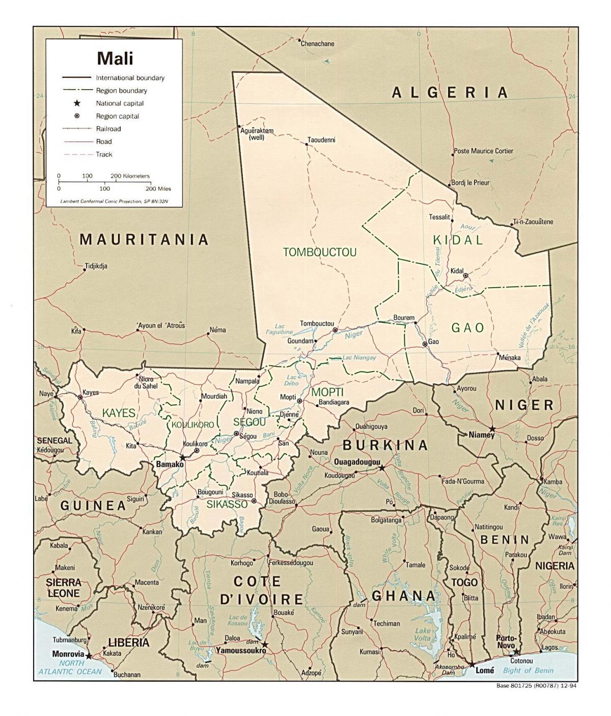 Karte von Mali Land