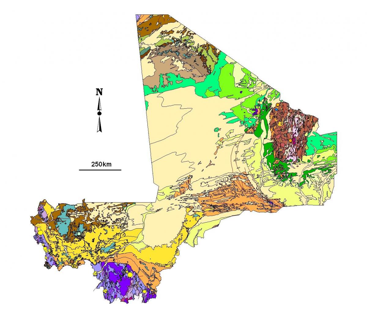 Karte von Mali-gold-Minen