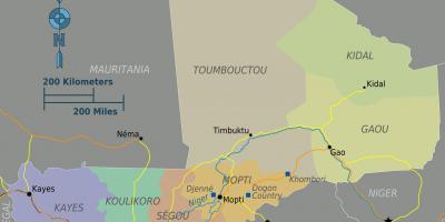 Karte von Mali Regionen